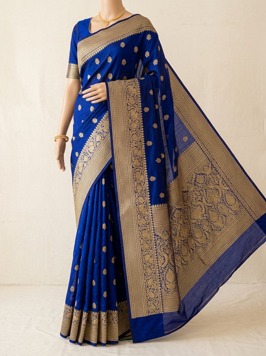 Royal Blue Jamdani Saree (রয়েল ব্লু জামদানি শাড়ি) — photo 1